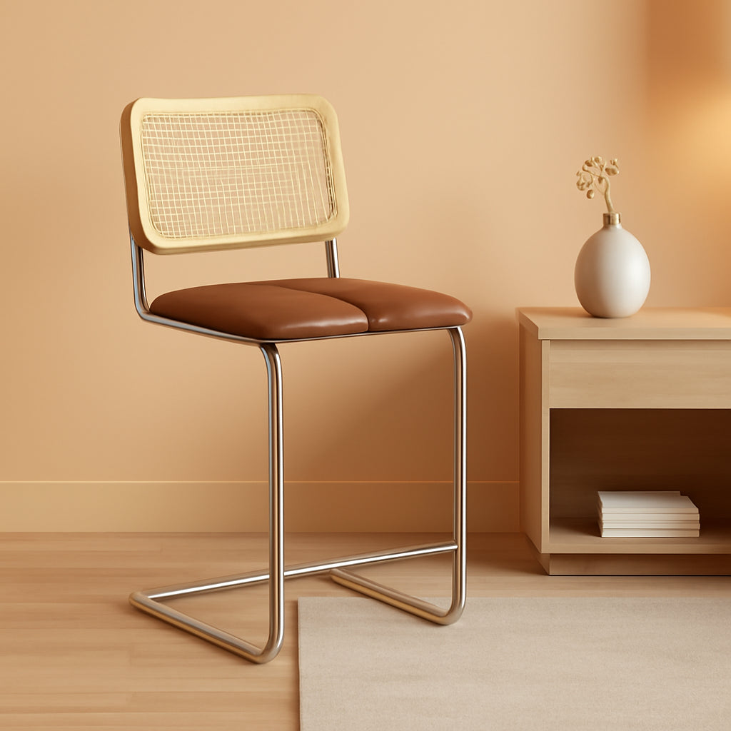 Upholstered PU Leather Bar Stools Set of Two ShipItFurniture