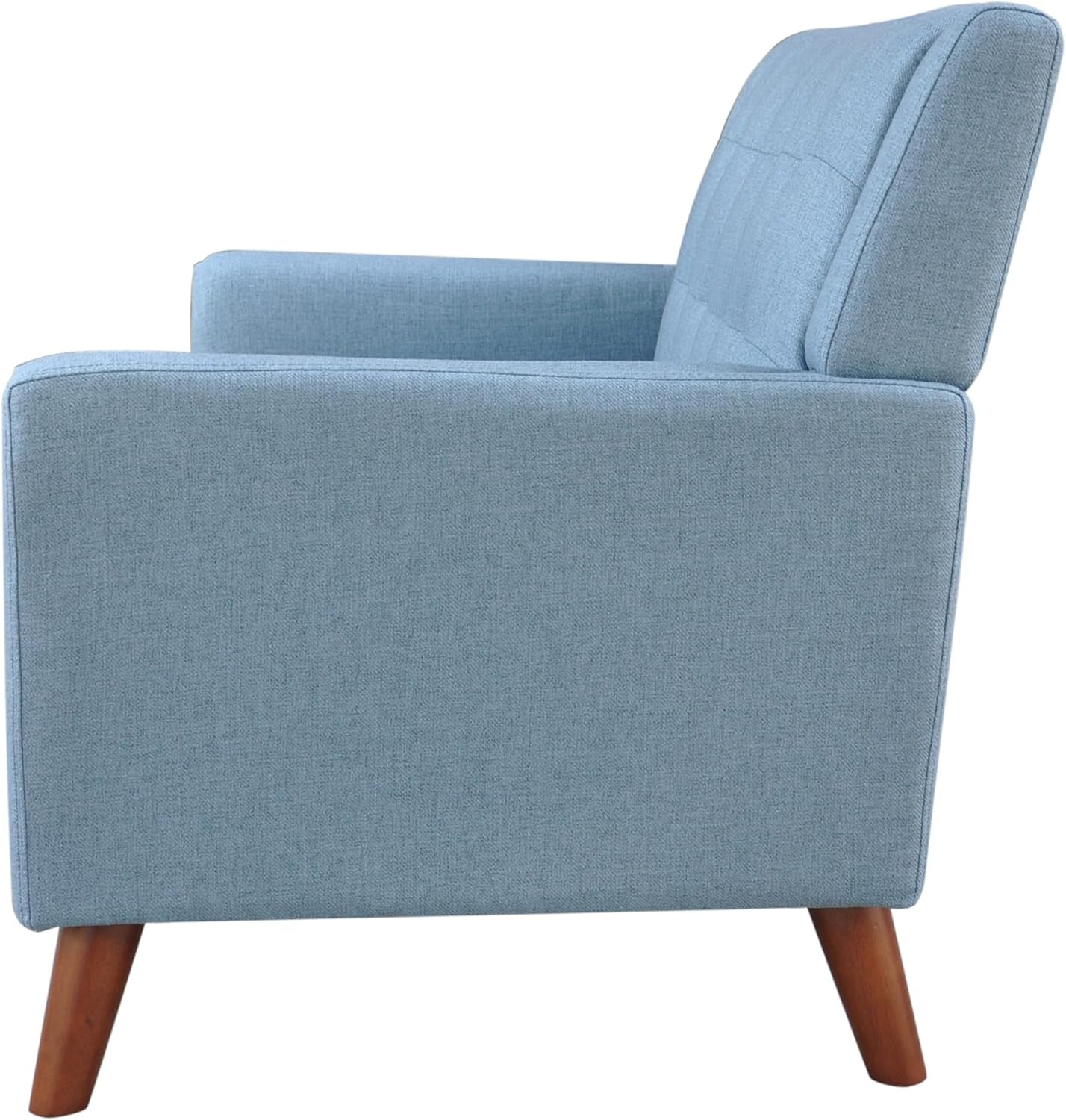 Blue Mid Century Modern Loveseat Polyester Upholstery ShipItFurniture