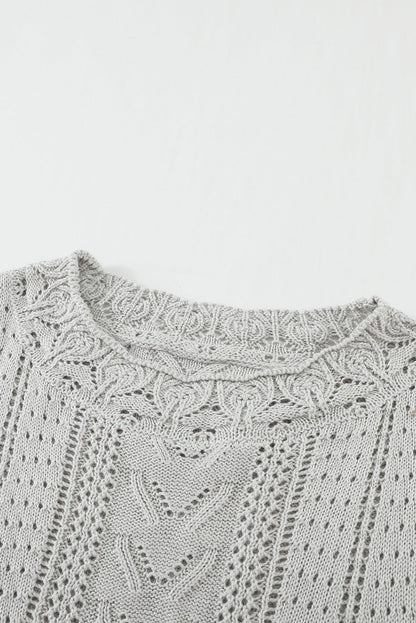 Scarlett Lace Pointelle Knit Sweater