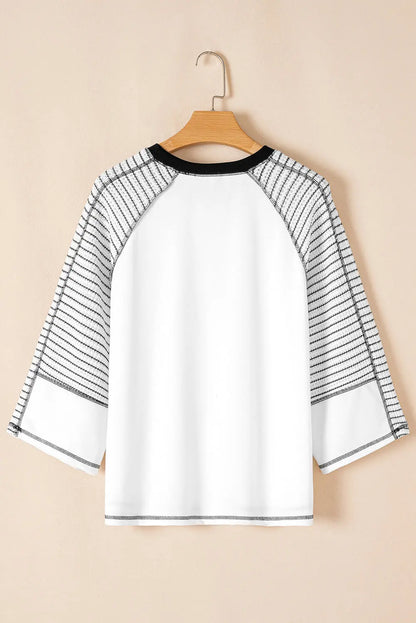 Alaia Sleeve Raglan Patchwork Top