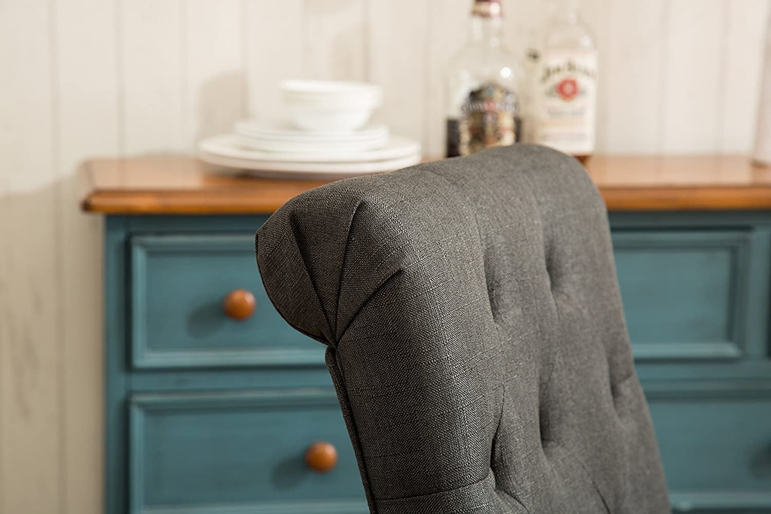 Charcoal Tufted Dining Chairs ShipItFurniture