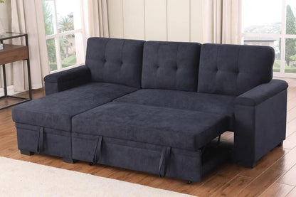 85Inch Dark Gray Reversible Sleeper Sectional Sofa - Get it from Bo