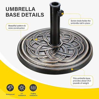 24lb Bronze Umbrella Base Heavy Duty Round ShipItFurniture