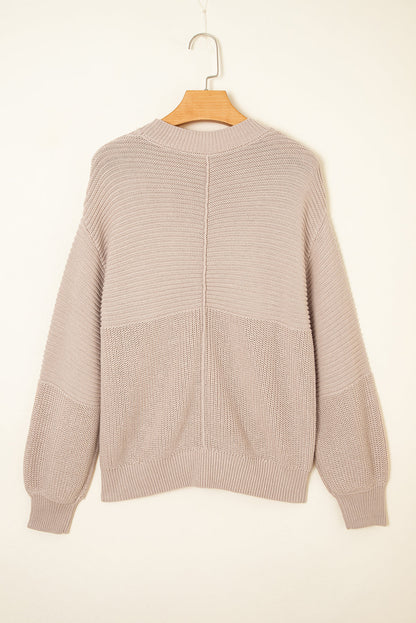 Delaney Texture Knitted Puff Sleeve Sweater