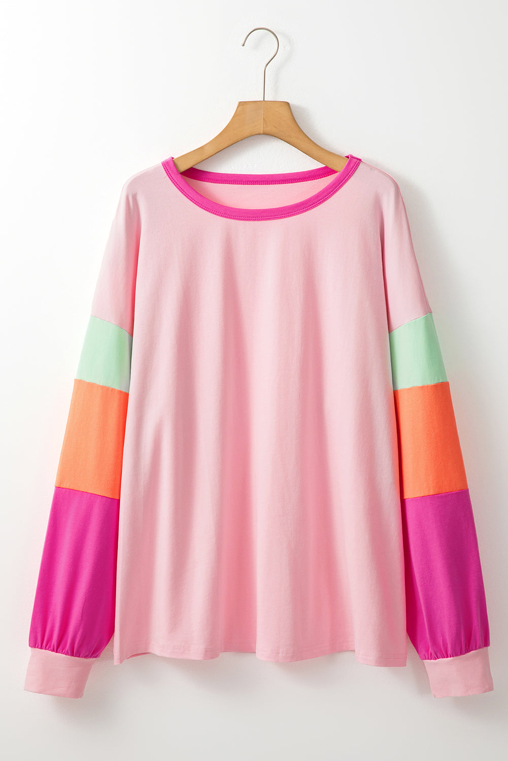 Harlow Plus Size Patchwork Long Sleeve Top Threaded Pear