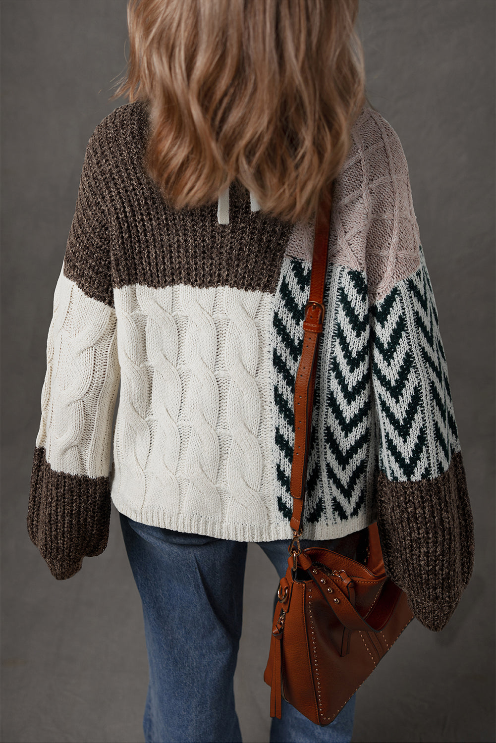 Norah Knotted Loose Fit Sweater Threaded Pear
