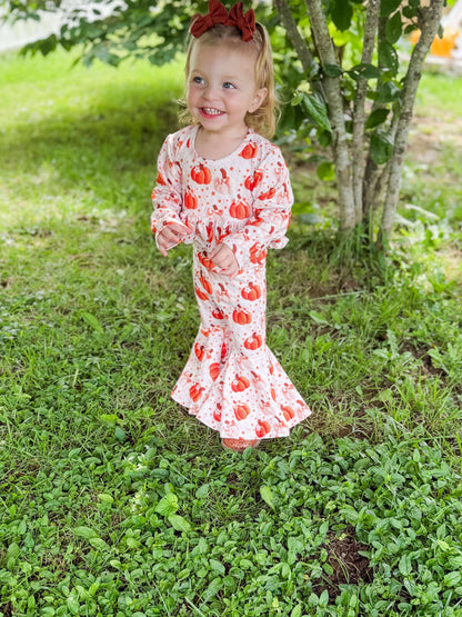 Pumpkin bow high waisted ruffle bell set - Get it from Bo