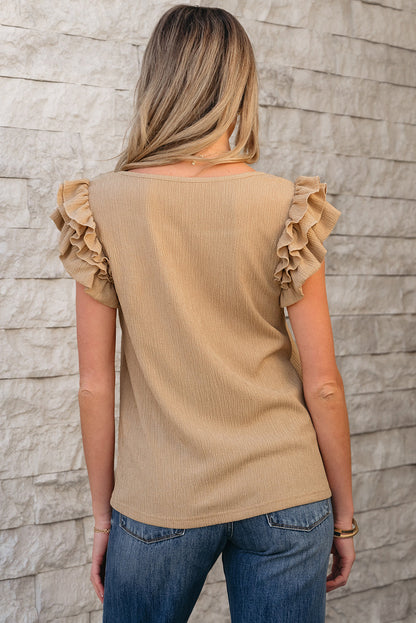 Nia Ruffled Tiered Sleeve Textured Top