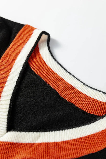 Scarlett Striped Trim Varsity Sweater