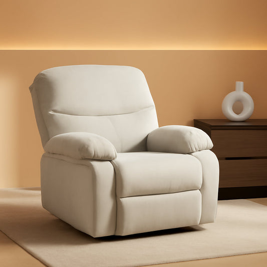 Manual Recliner Chair Light Gray Armchair With Recline ShipItFurniture