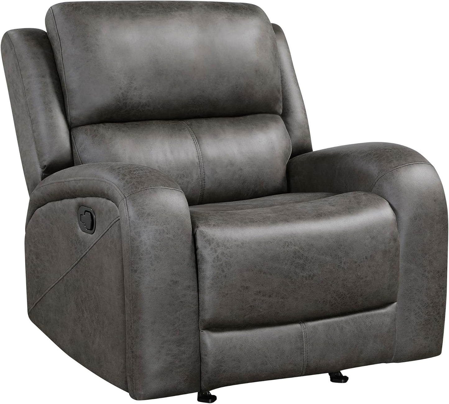Grey Rocker Recliner Chair With Manual Recline Living Room ShipItFurniture