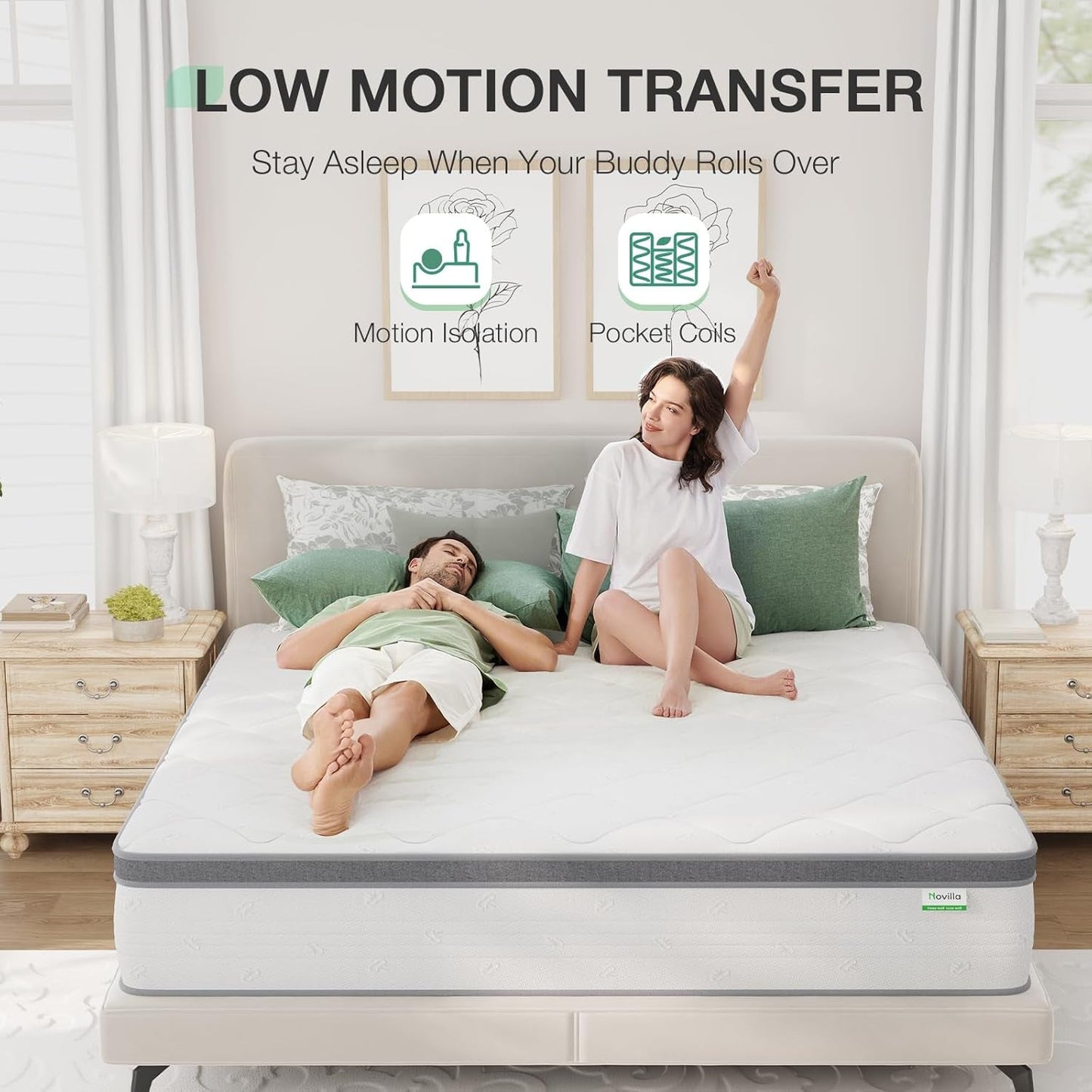 Queen Size Hybrid Mattress with Pillowtop for Comfort