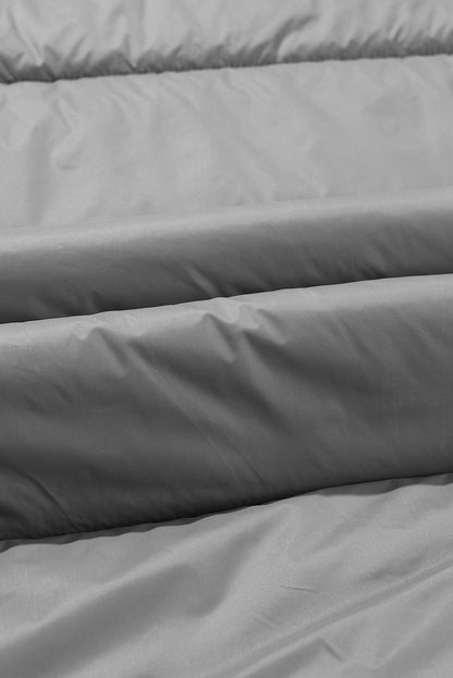 Black Hooded Long Quilted Vest PLUS Coat