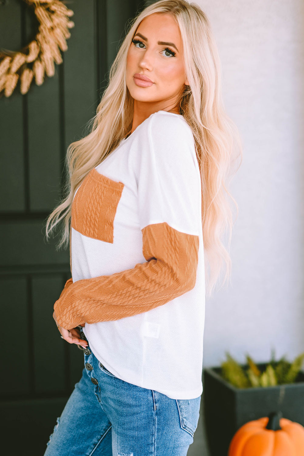 Emily Textured Knit top Long Sleeve Top