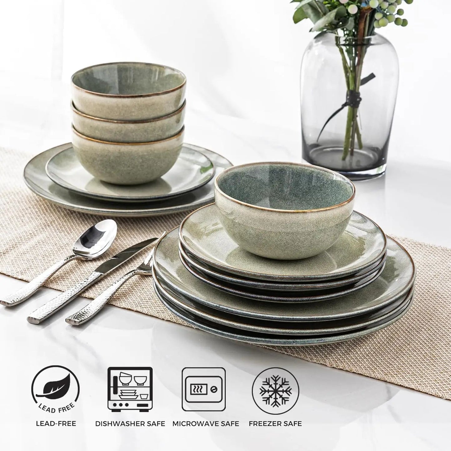 Ceramic Dinnerware Sets for 6, 18 Pieces Hand Painted Get it from Bo
