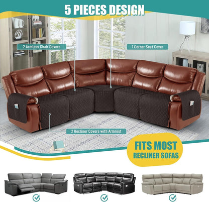 Extra Large Waterproof Recliner Sectional Cover Chocolate ShipItFurniture