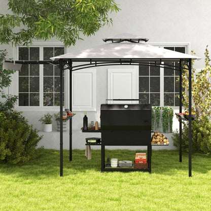 11 X 5 FT Grill Gazebo with Side Awning and Double-Tiered Top ShipItFurniture