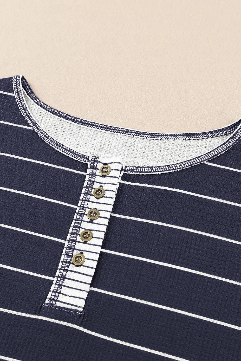 Simone Henley Waffle Knit Top