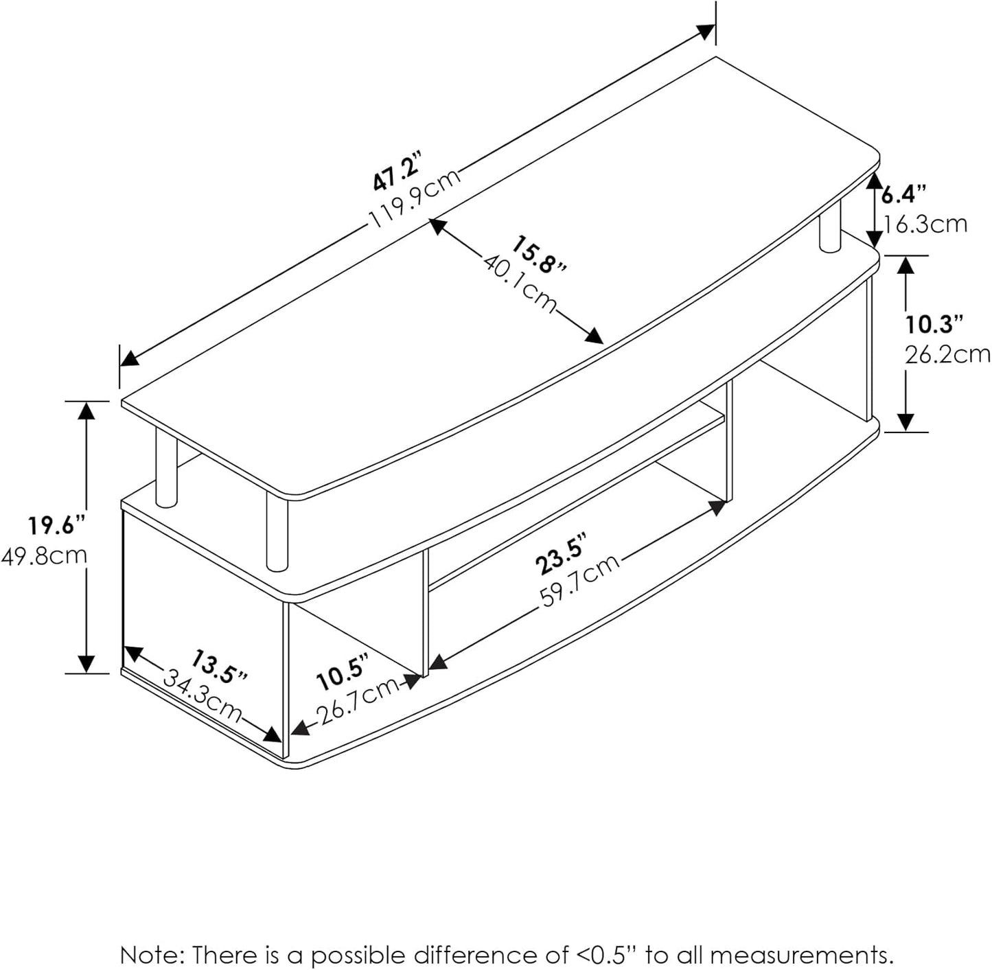 Jaya Amber Pine TV Stand for 55 Inch TV with Storage