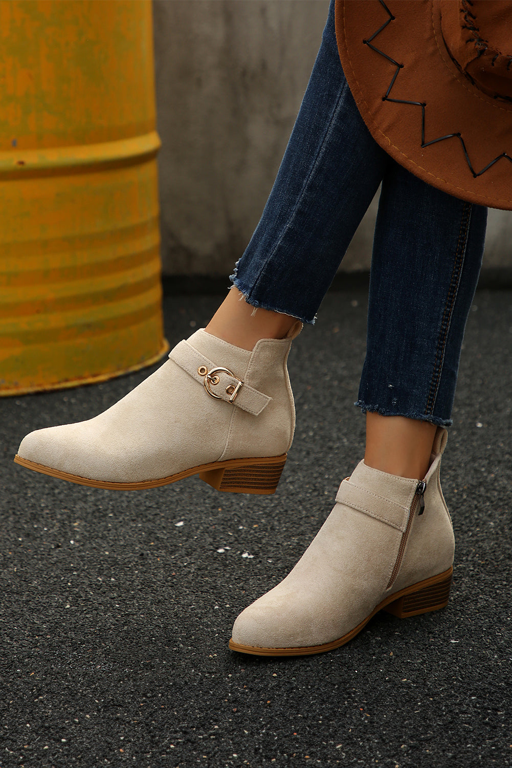 Eleanor Chunky Heel Suede Boots