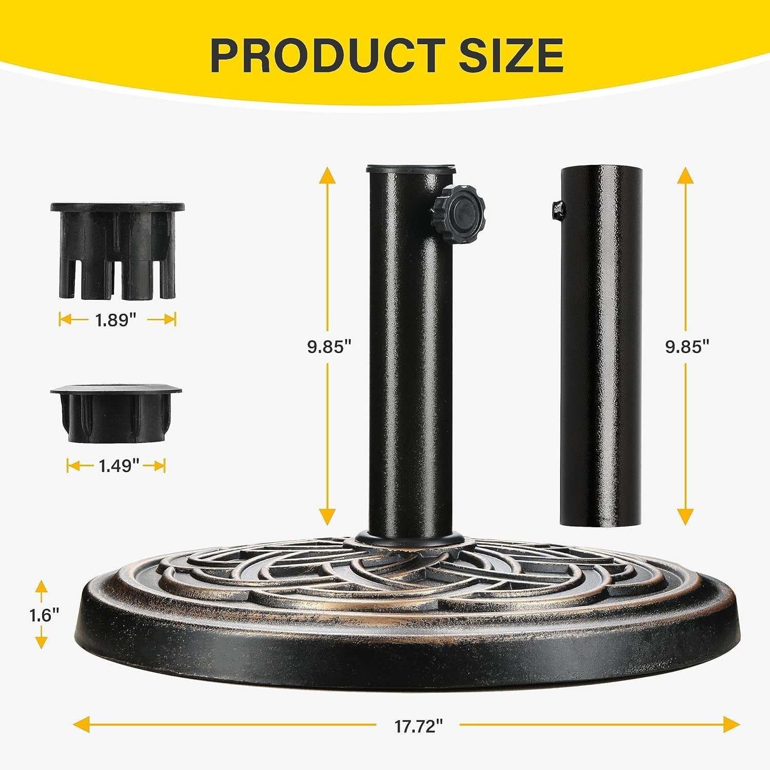 24lb Bronze Umbrella Base Heavy Duty Round ShipItFurniture