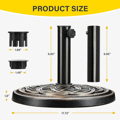 24lb Bronze Umbrella Base Heavy Duty Round ShipItFurniture