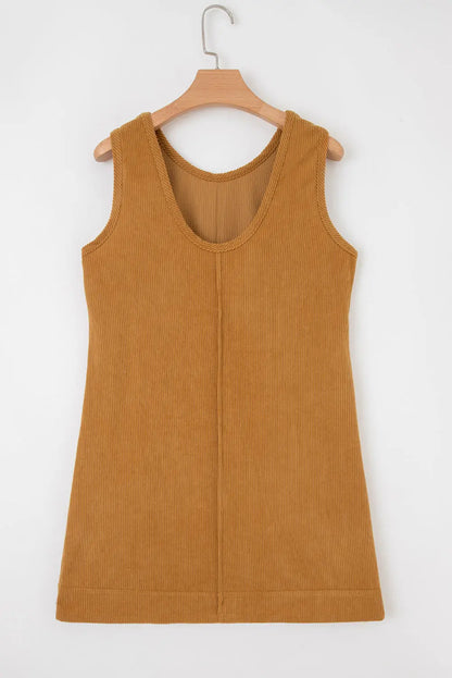 Emapia Corduroy Sleeveless Mini Dress