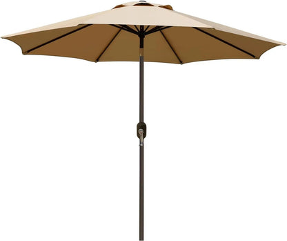 9' Outdoor Patio Umbrella, Outdoor Table Umbrella, Yard Umbrella, Market Umbrella with 8 Sturdy Ribs, Push Button Tilt and Crank - Get it from Bo