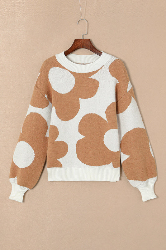 Abigail Pattern Drop Shoulder Sweater