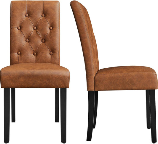 Dining Chairs High Back Dining Room Chairs Parsons Chair Kitchen Chairs Set of 2 Dining Chairs Side Chairs for Home Kitchen Living Room, Retro Brown ShipItFurniture