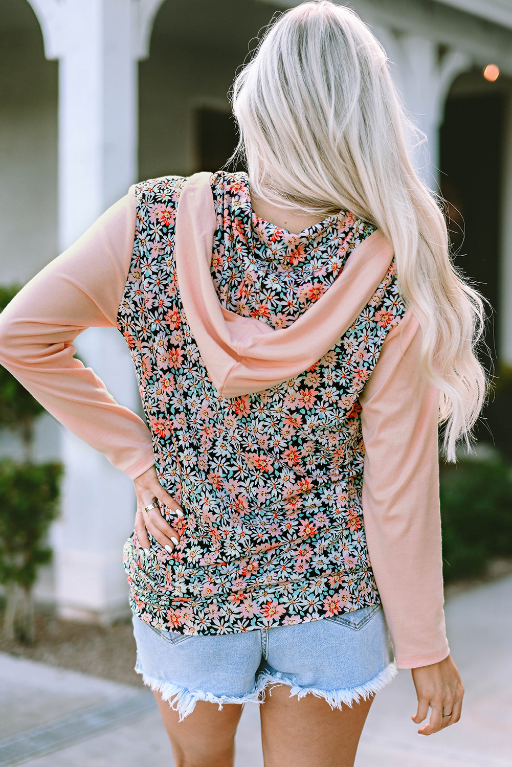 Gemma Floral Half Zip Kangaroo Pocket Hoodie - Get it from Bo
