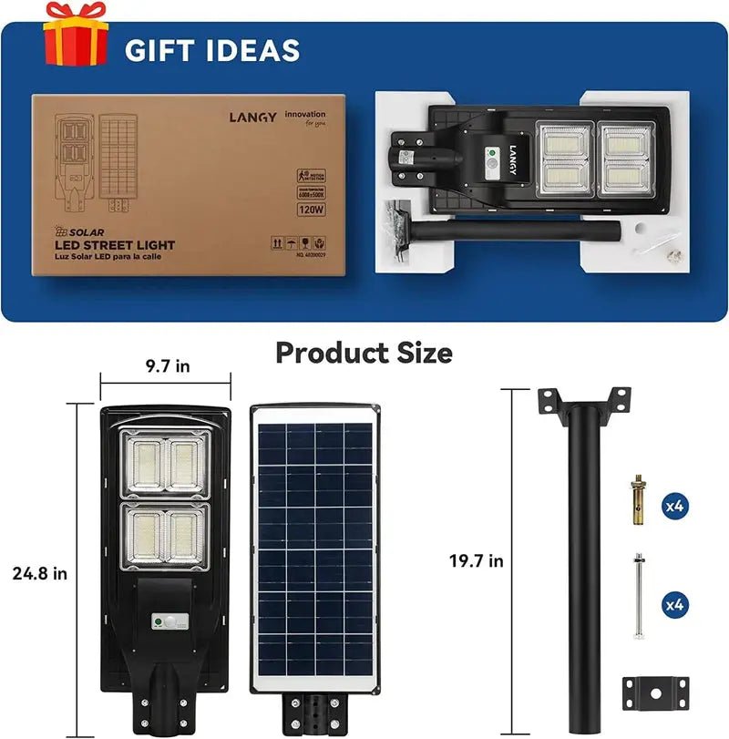 90W 120W Solar Street LED Lights - Warm White/ White - Get it from Bo