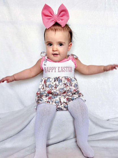 Smocked happy easter thumper tie romper - Get it from Bo