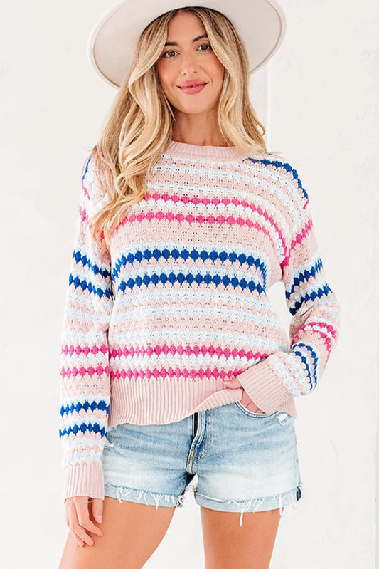 Amelia Patterned Drop Shoulder Sweater