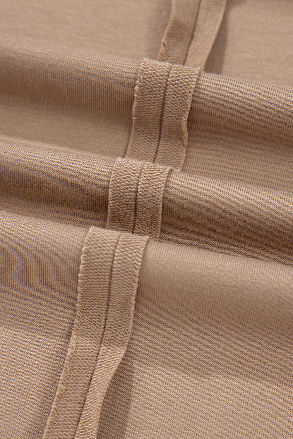 Light French Beige Flower Striped Patchwork Puff Sleeve Loose PLUS Sweatshirt