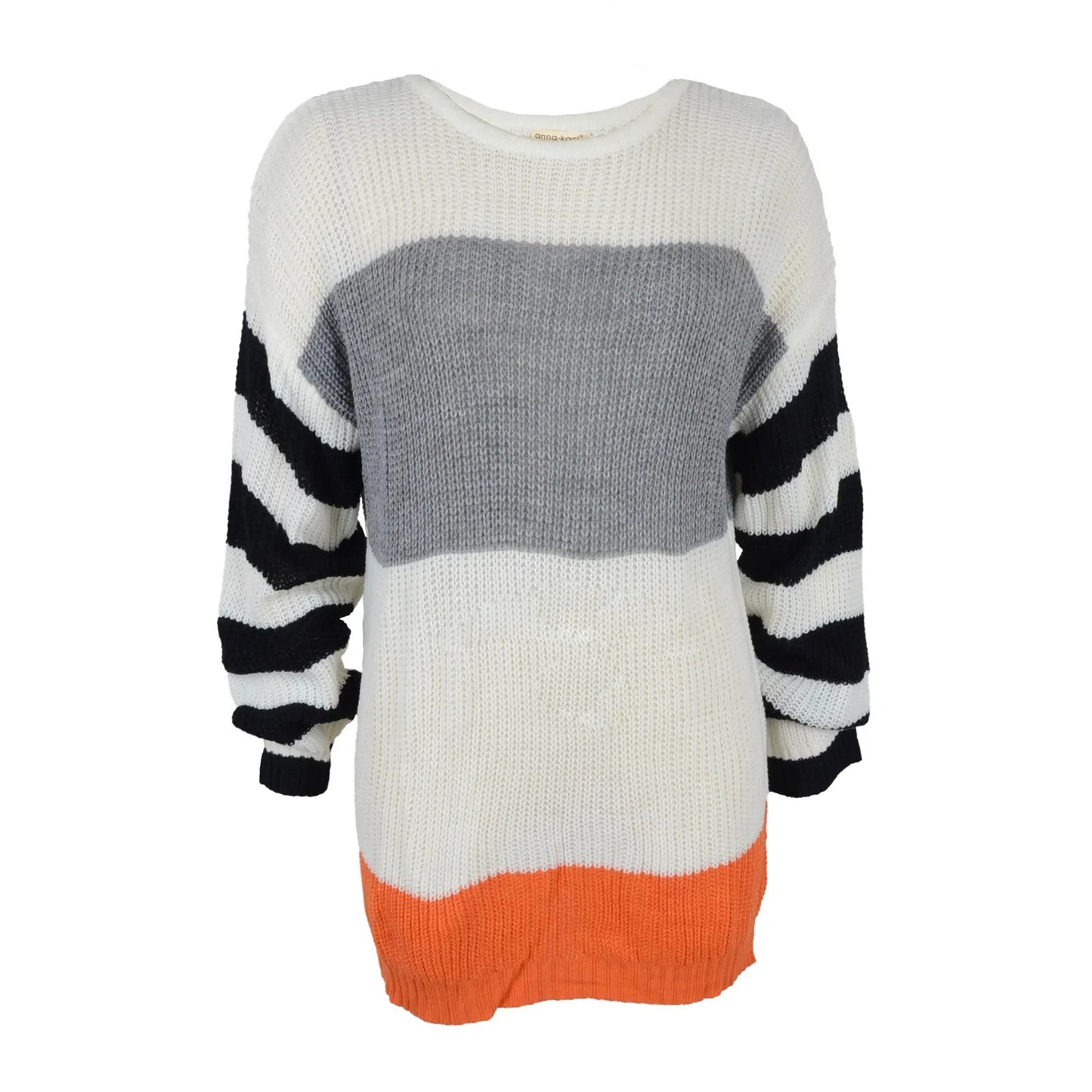 Mixed Striped Oversized Sweater