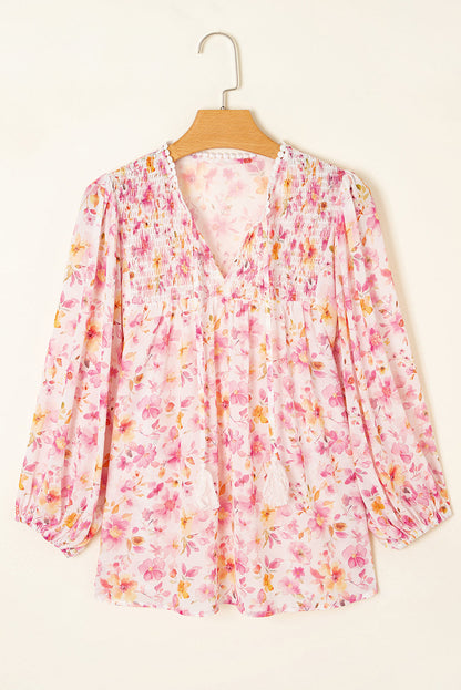 Sienna Floral Tassel Tie Tunic Blouse