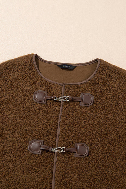 Abigail Coffee toggle Teddy Coat