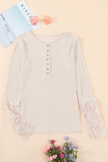 Denver Lace Hem Sleeve Top