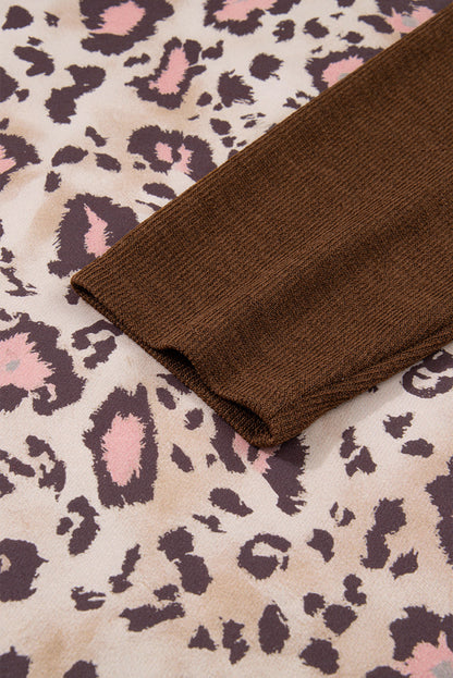 Scarlett Print Knit Patchwork Hoodie