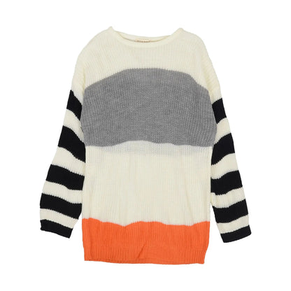 Mixed Striped Oversized Sweater