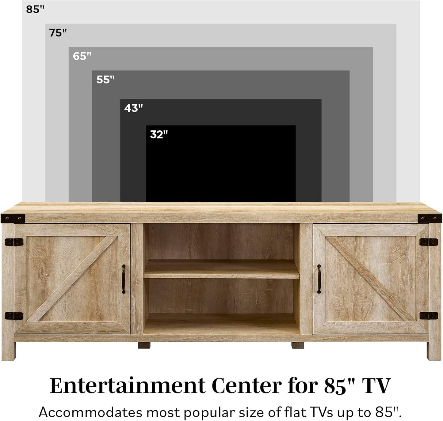 Georgetown Modern Farmhouse 70-Inch TV Stand White Oak