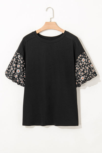 Aileen Floral Puff Sleeve Oversized Top