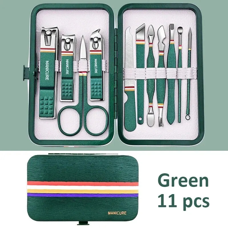 6-9 Pcs Manicure Set with Leather Case Professional