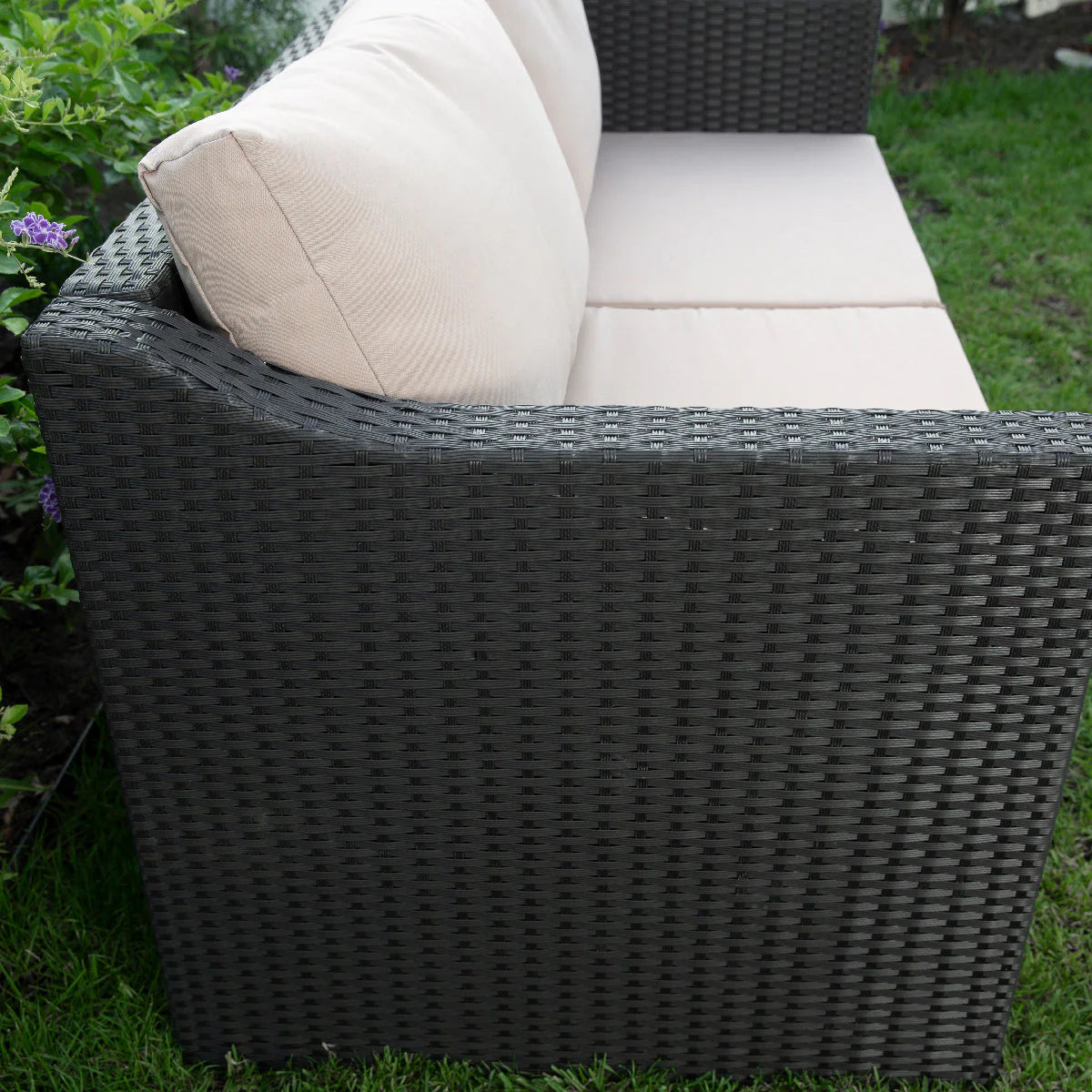 Barton 2 Person Madison Outdoor Patio Wicker Sofa Love Seat w/ Seat Cushion