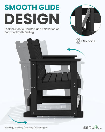 Two Person Outdoor Glider Bench Weather Resistant Comfortable ShipItFurniture