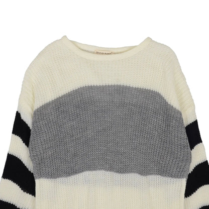 Mixed Striped Oversized Sweater