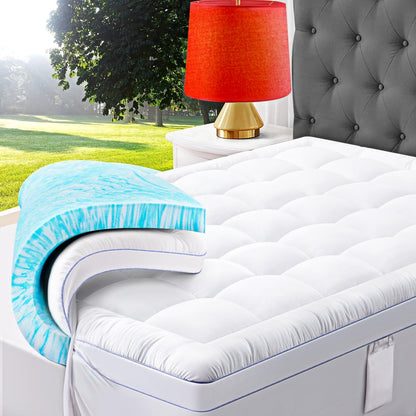 Queen Size Dual Layer Memory Foam Mattress Topper