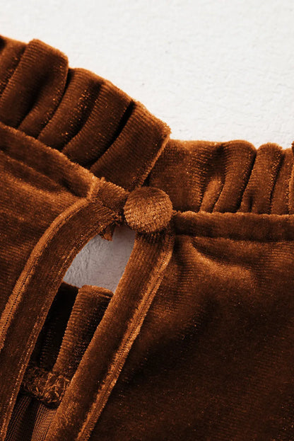 Josephine Puff Sleeve Velvet Top