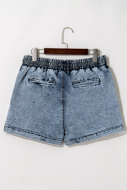 Cielo Drawstring Pocketed Denim Shorts